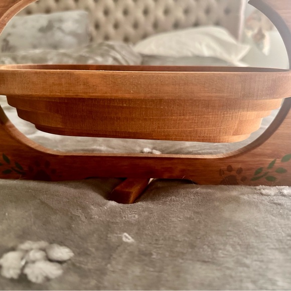 Vintage 80s Wooden Collapsible Folding CAT basket - Picture 9 of 10